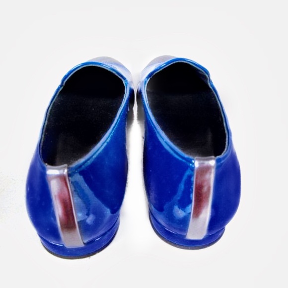 Stuart Weitzman Blue Silver Patent Leather Loafers - Picture 4 of 6